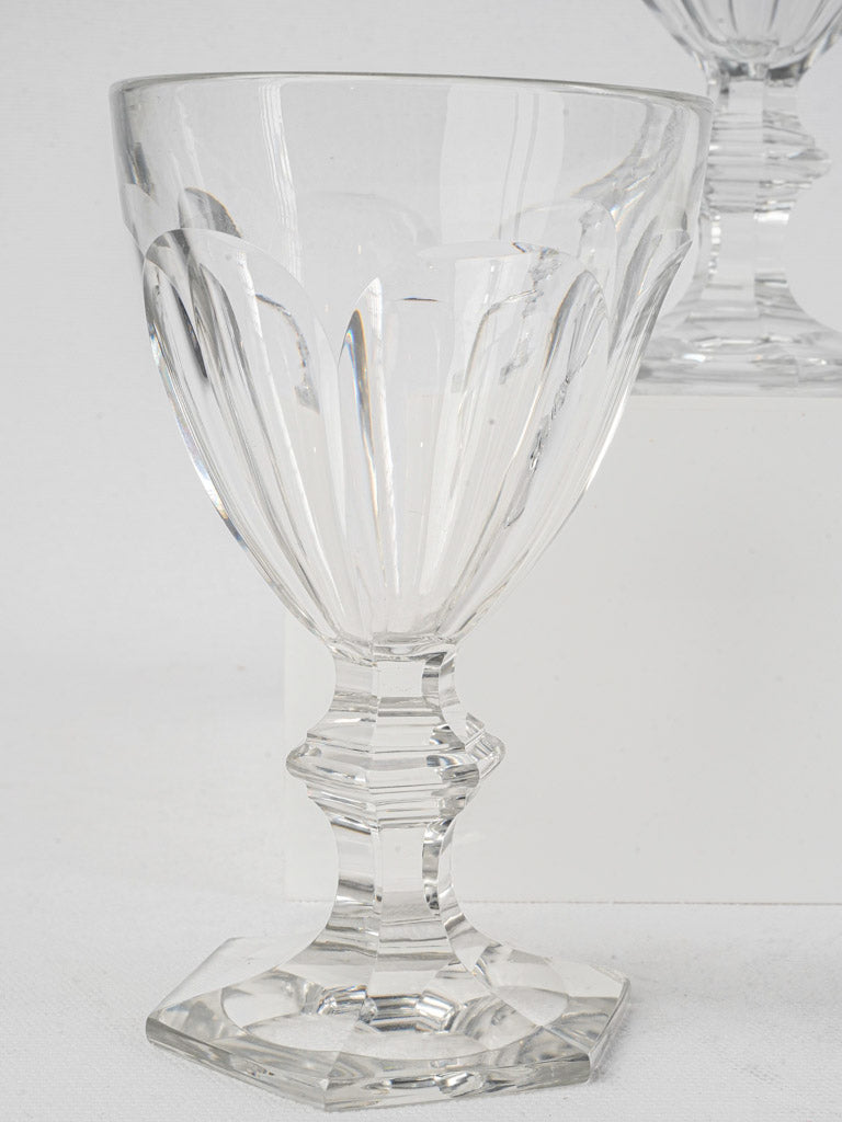 Set of Three Large Baccarat Harcourt Crystal Goblets - 5"