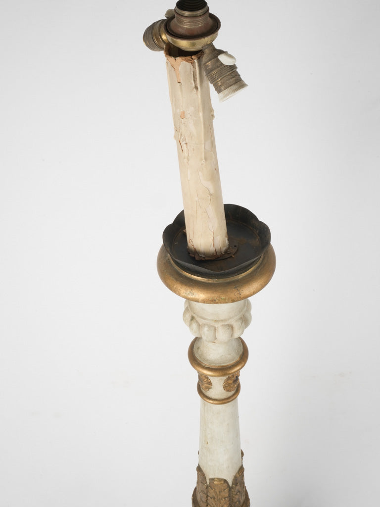 Historical large pique cierge candlestick