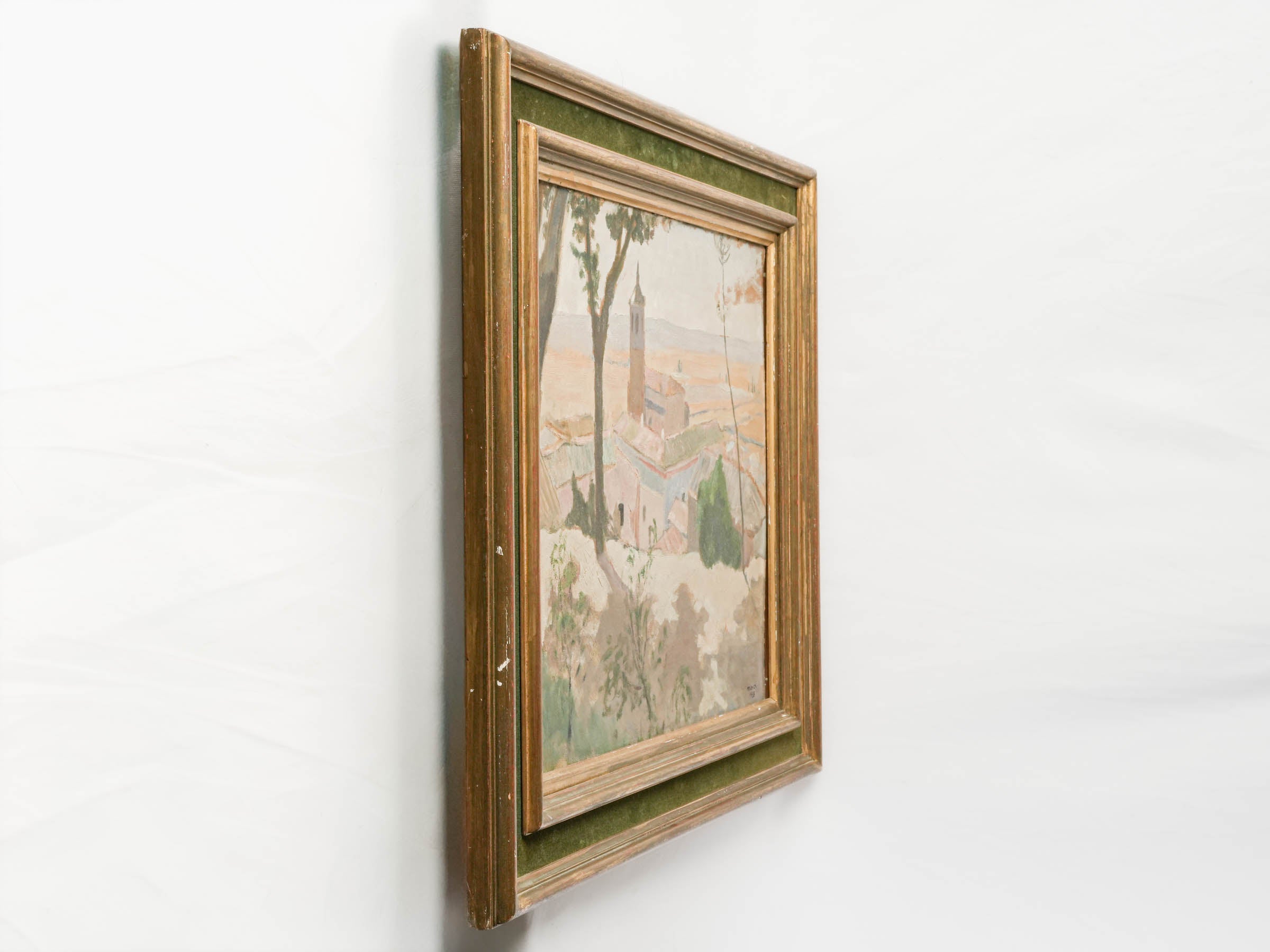 Serene Mediterranean Landscape, Oil on Panel by Maurice Miniot, Signed and Dated 1935 - 24¾" x 28¾"
