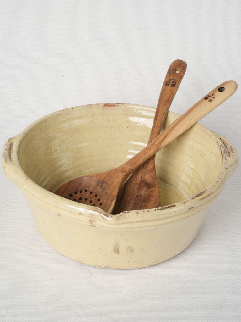 Vintage yellow ceramic serving bowl