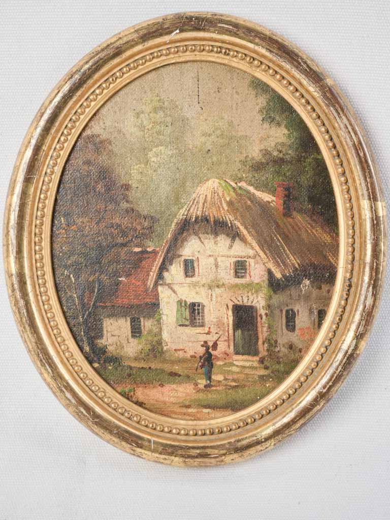Antique Romantic Oil Painting