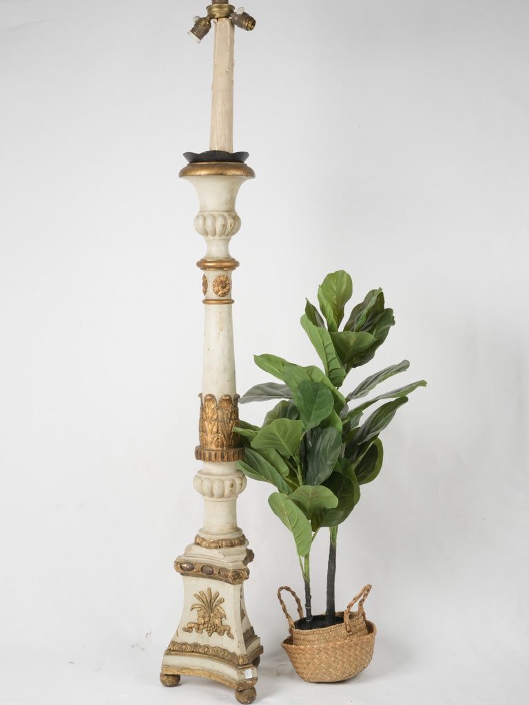 Eighteenth-century white & gold pique cierge