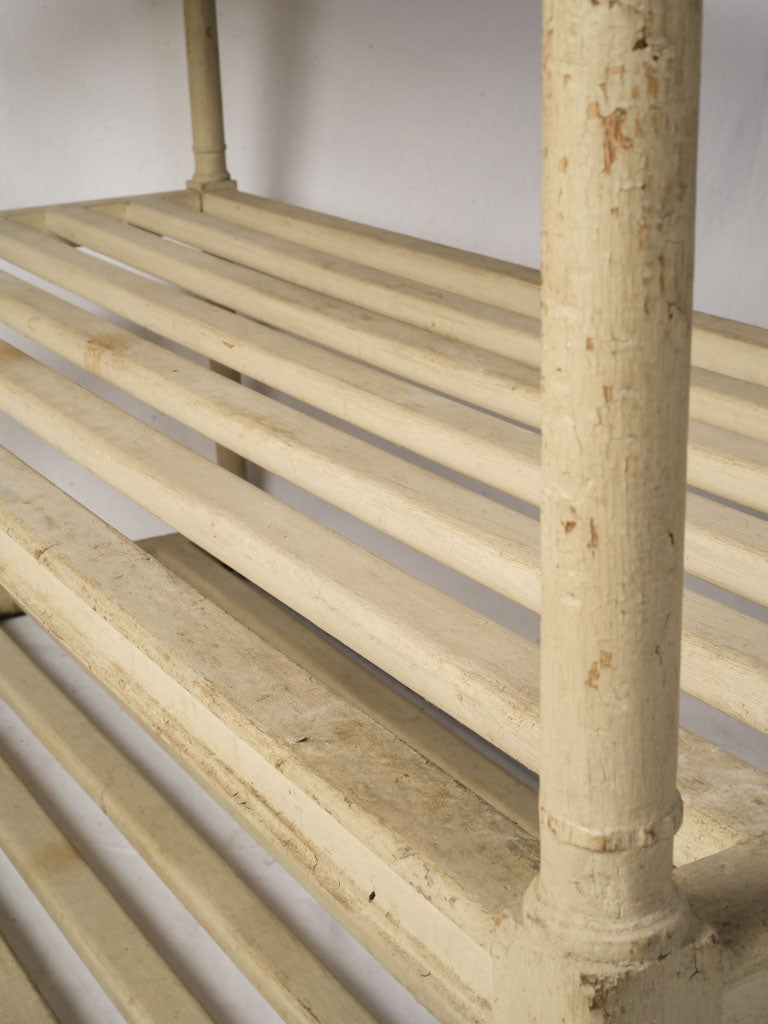 Timeworn cream rustic pine shelving