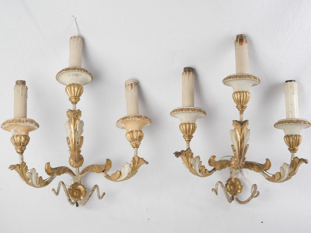 Elegant 19th-century wrought iron sconces