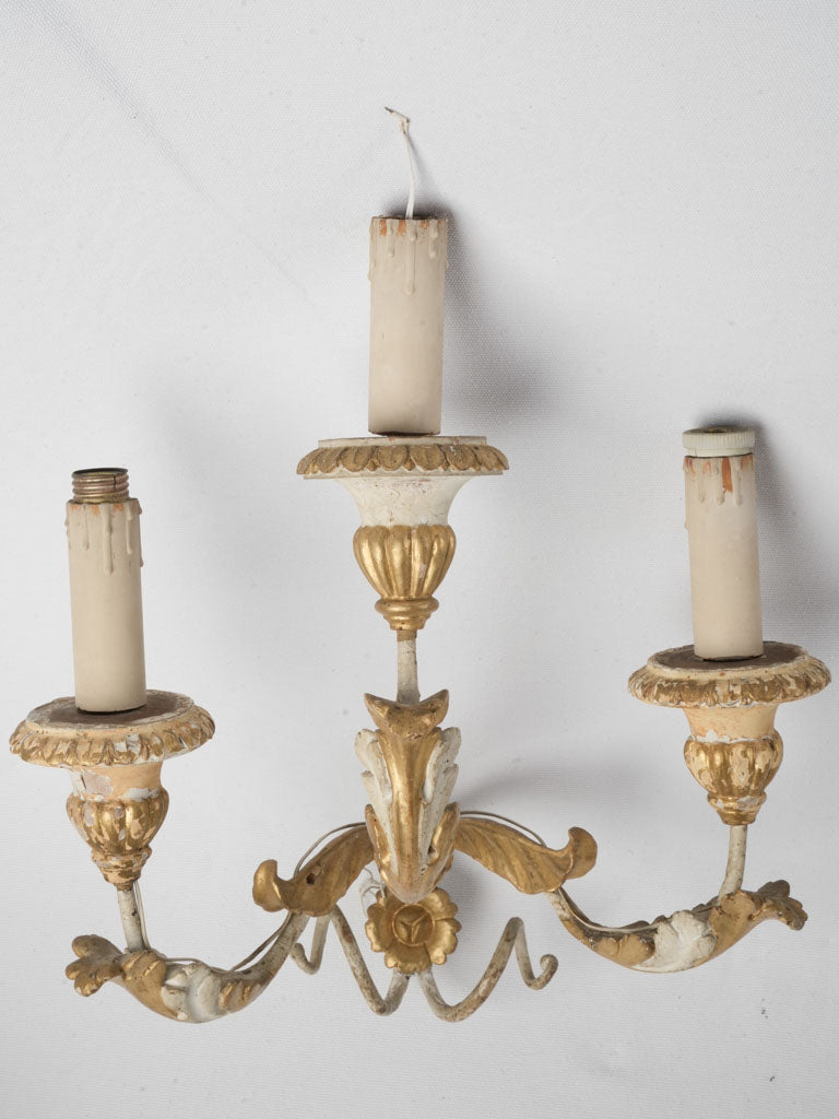 Vintage floral motif wall sconces