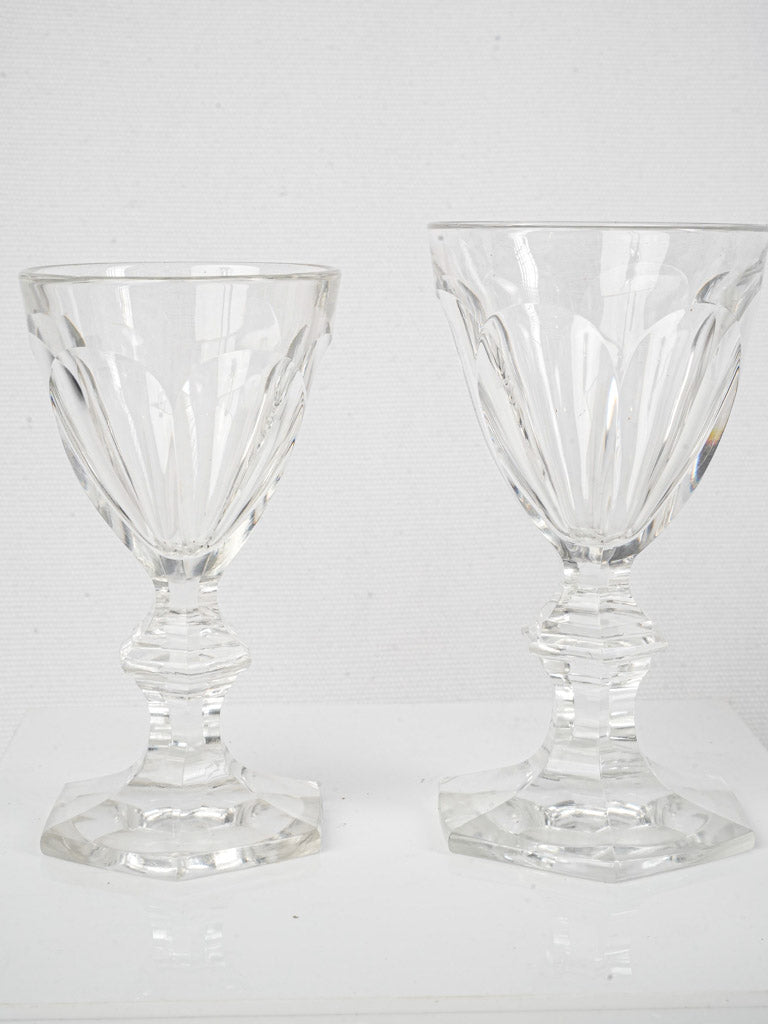 Set of Twelve Baccarat Harcourt Crystal Liqueur Glasses In Two Matching Sizes