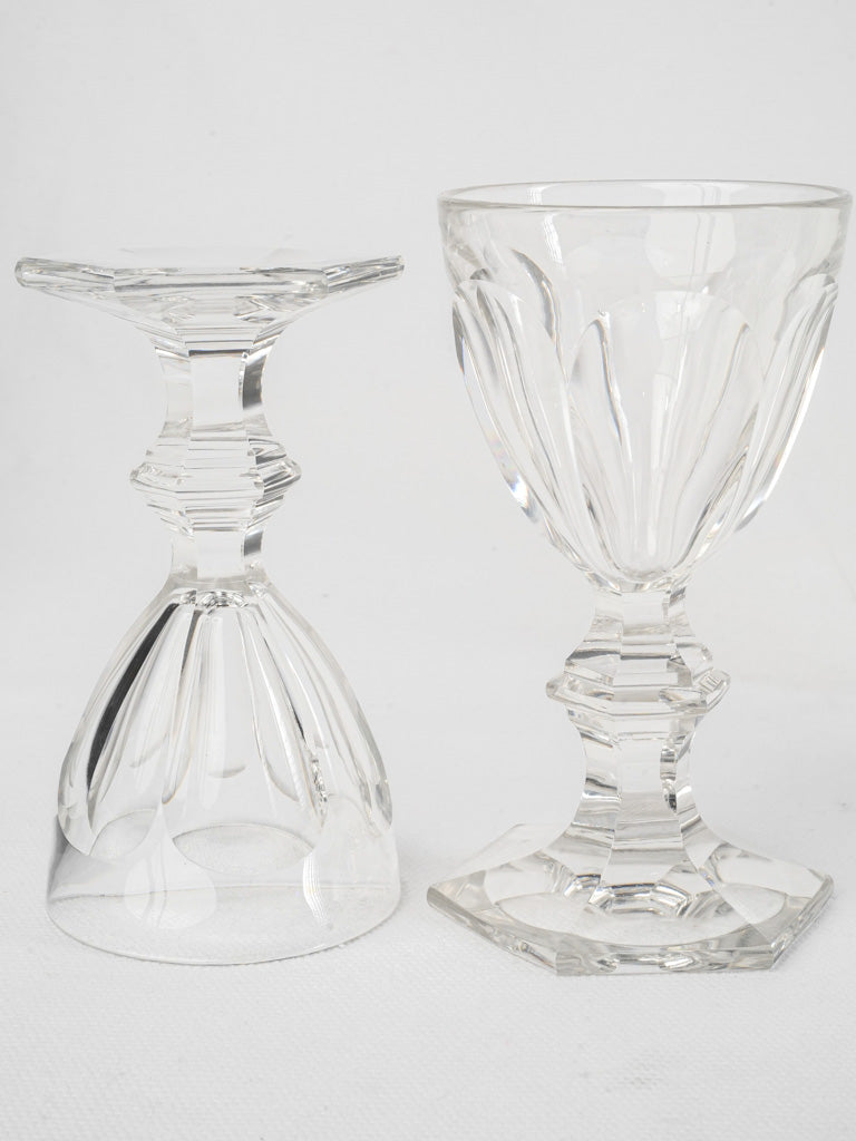Set of Twelve Baccarat Harcourt Crystal Liqueur Glasses In Two Matching Sizes