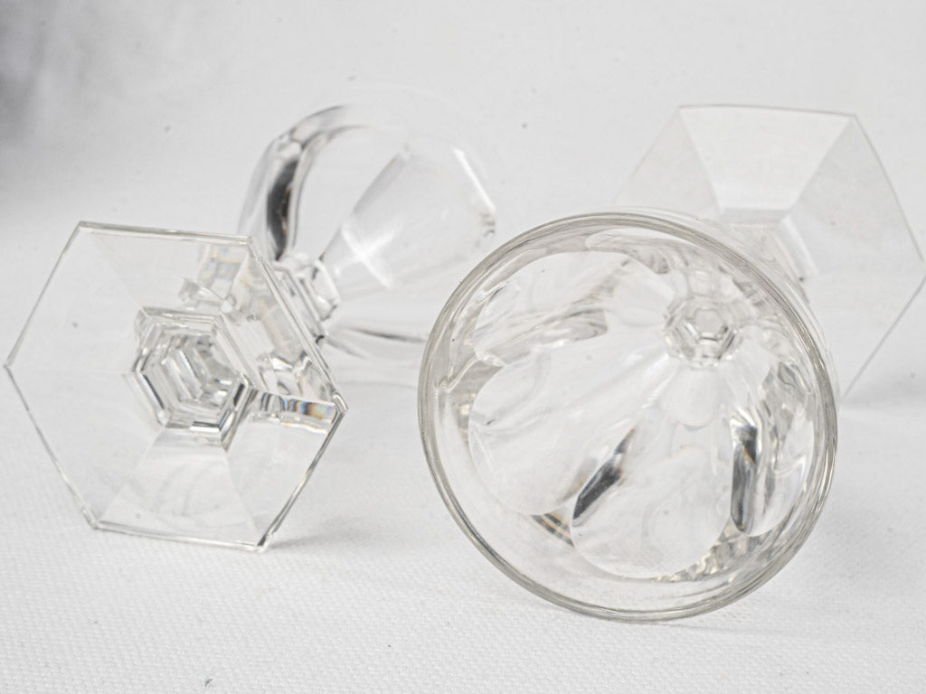 Set of Twelve Baccarat Harcourt Crystal Liqueur Glasses In Two Matching Sizes