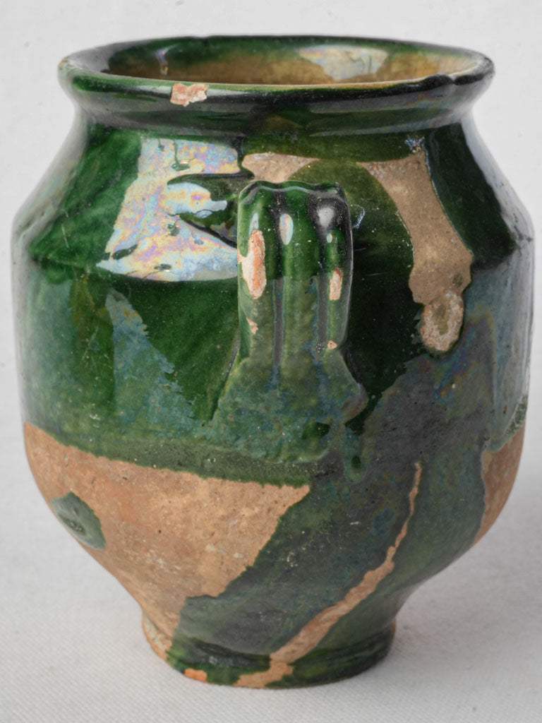 Textured artisanal clay confit pot