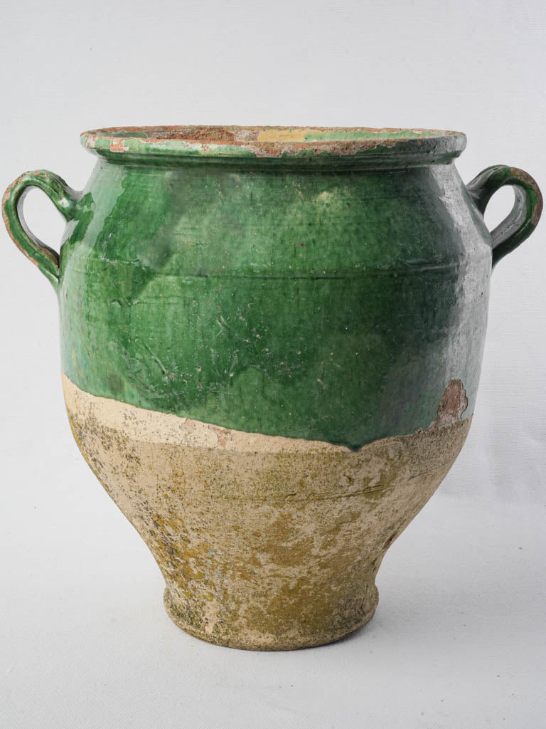 Vintage deep green pottery vessel