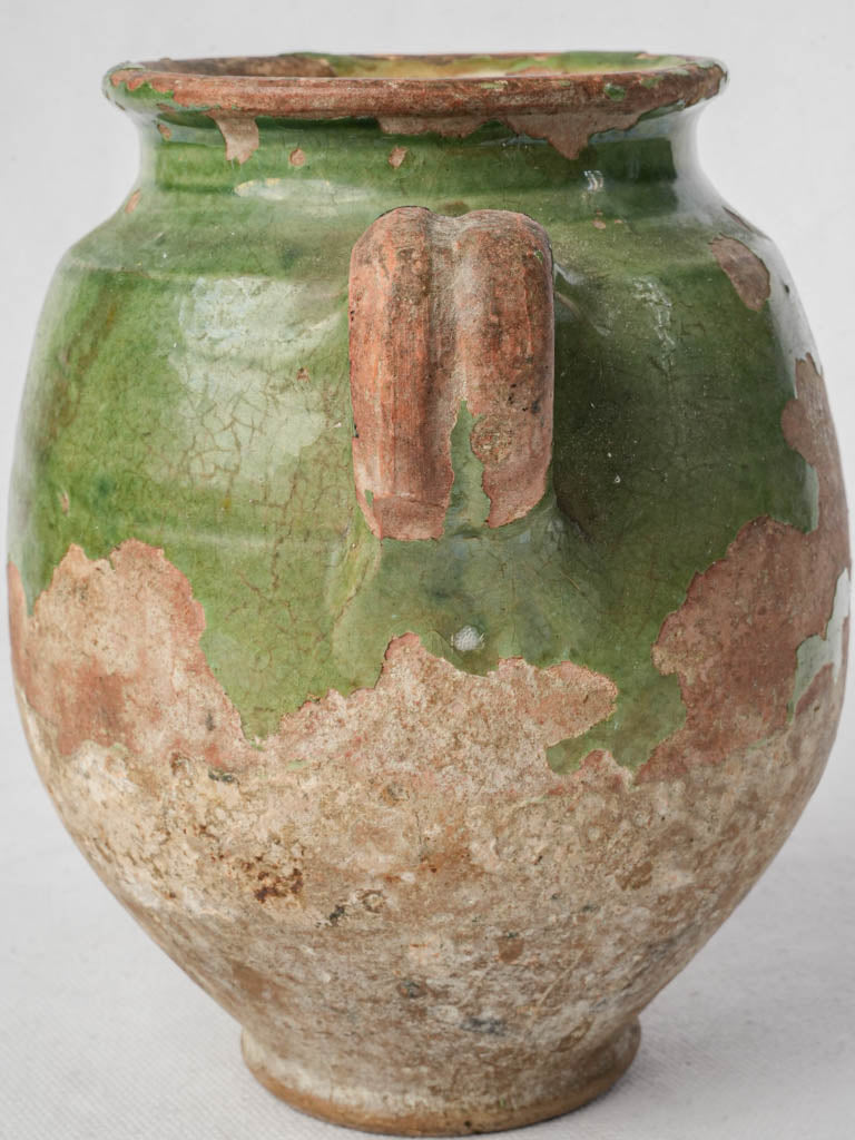 Timeworn ceramic confit pot