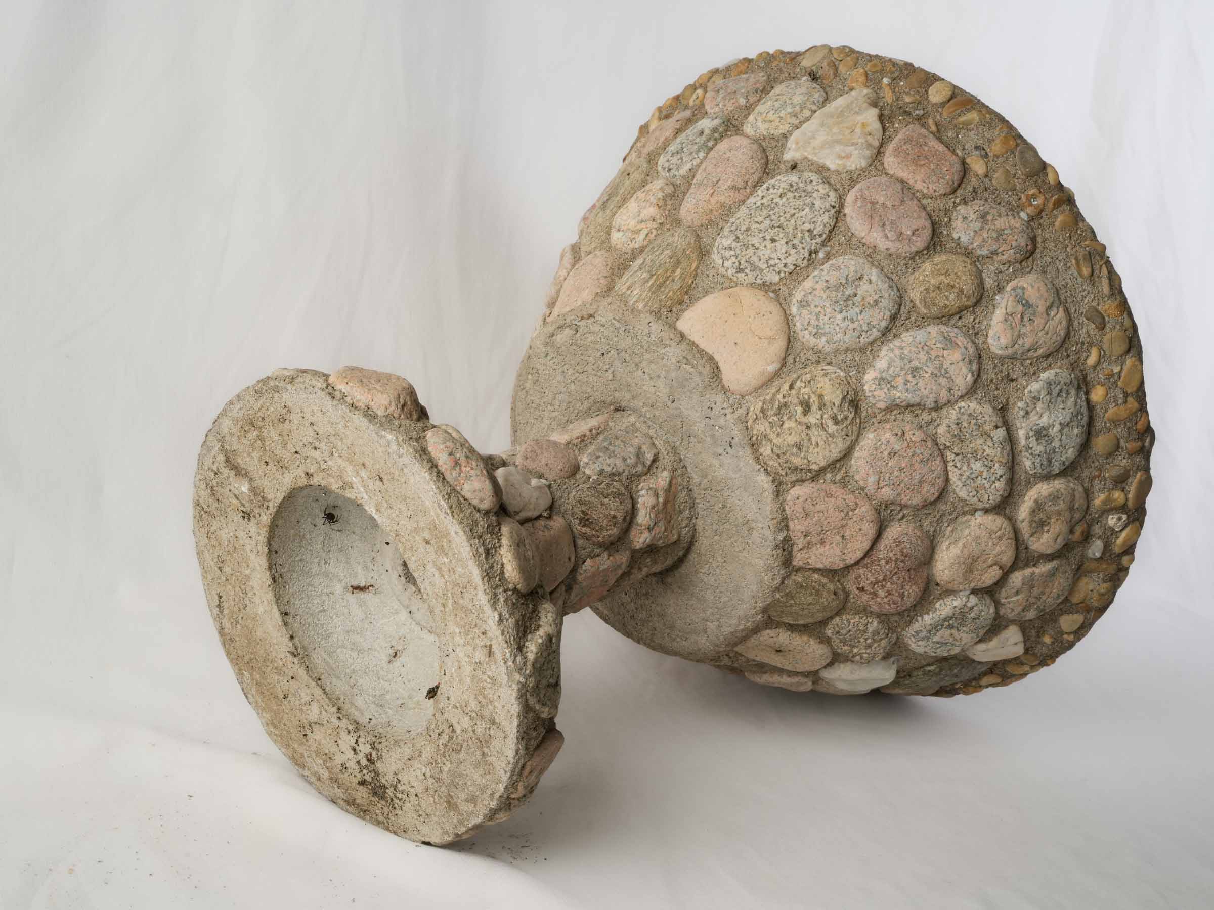 Authentic French pebble jardinière