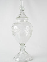 Elegant large glass lidded jar