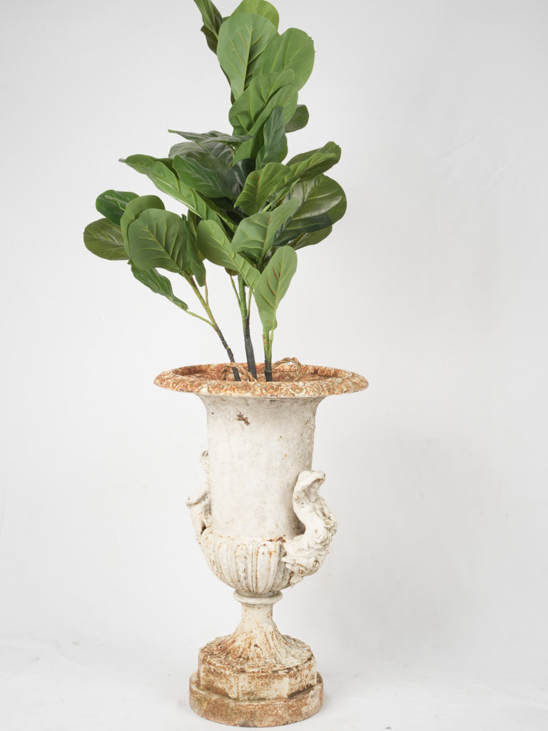 Unique painted cast iron urn