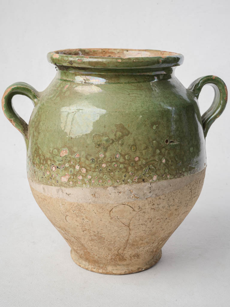 Patina-aged confit storage container