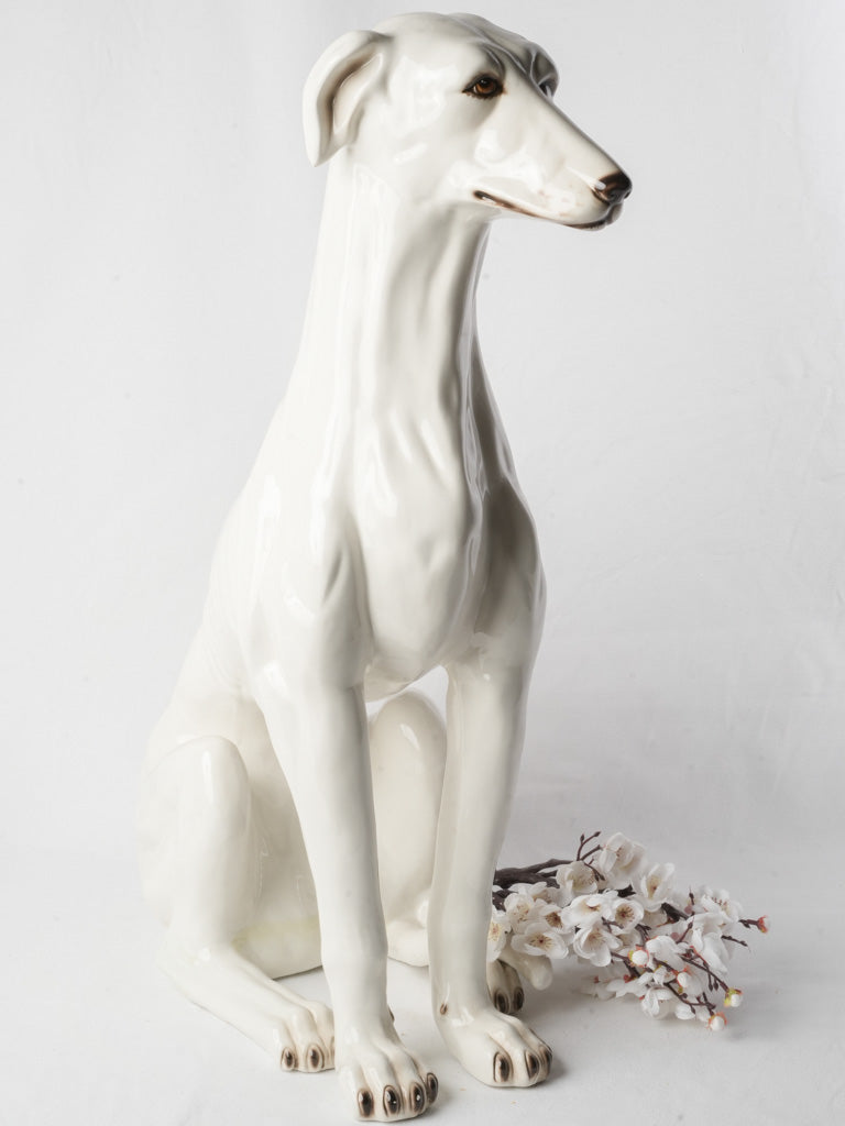 Mid-century life-size greyhound sculpture