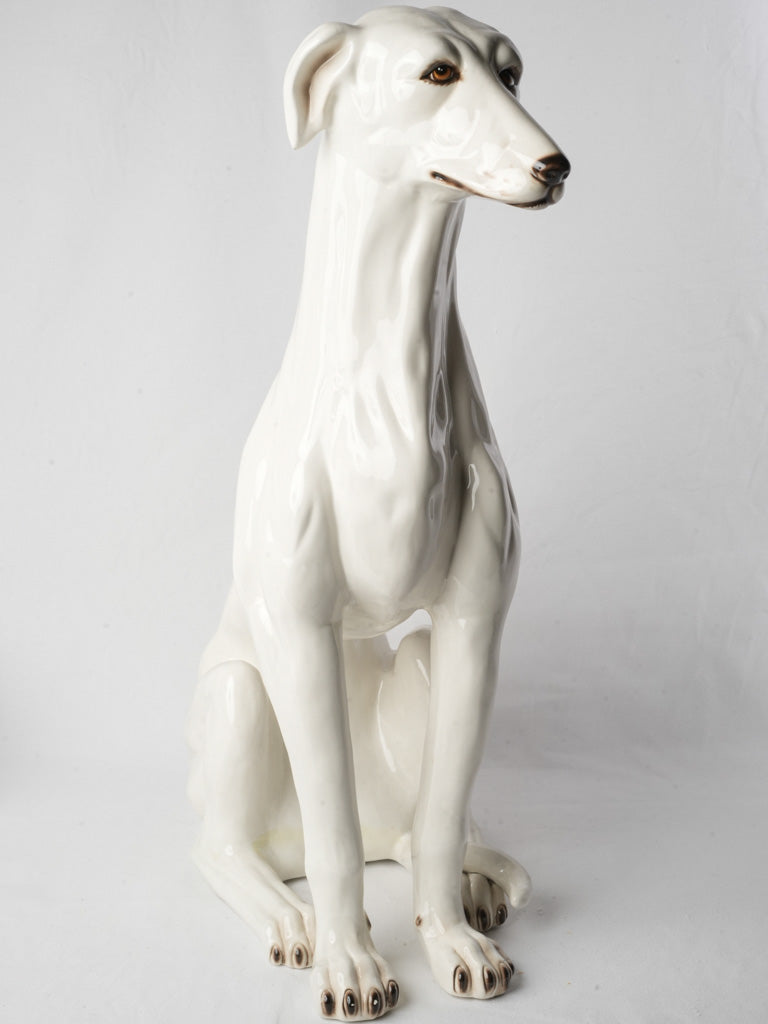 Graceful Italian ceramic greyhound statue