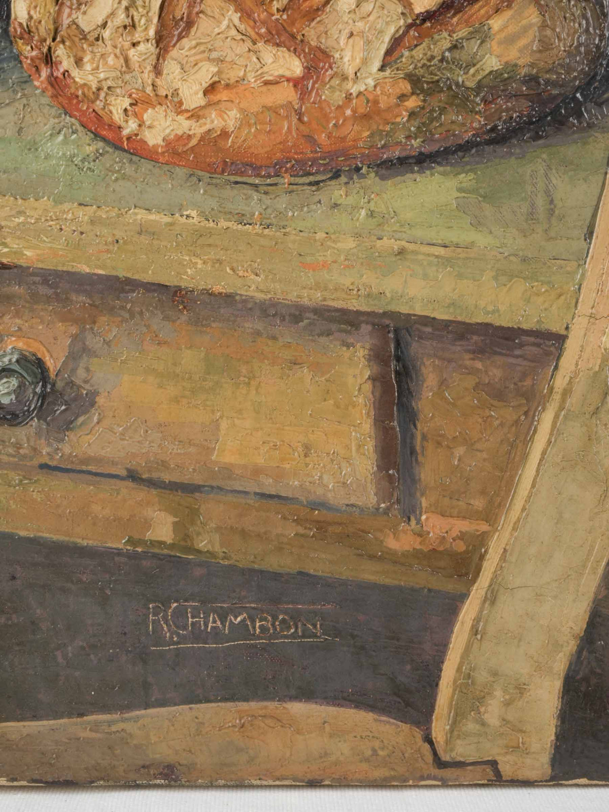 Early 20th-Century Palette Knife Oil Painting - Still Life with Artist’s Palette - 32¼" x 26"