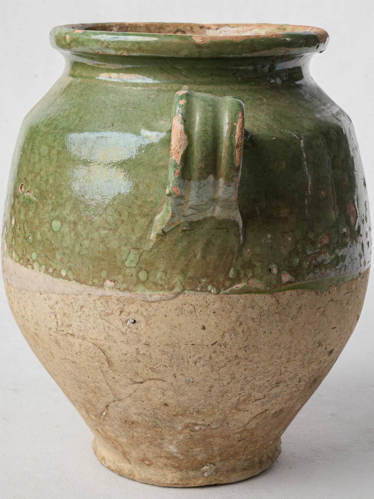 Distinctive mottled glazed terracotta pot