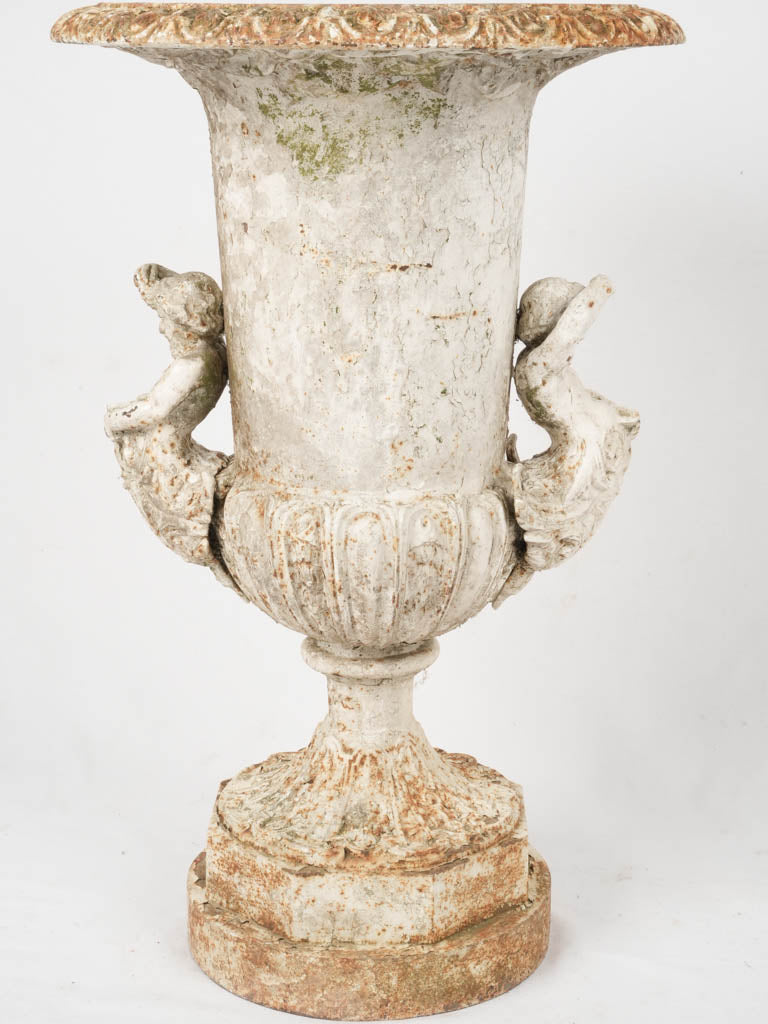 Lovely patina French iron urn