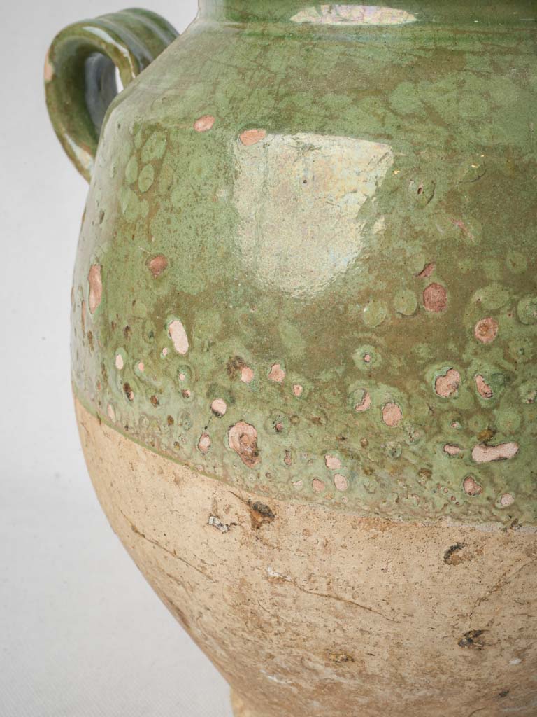 Uncommon earthy green French pottery