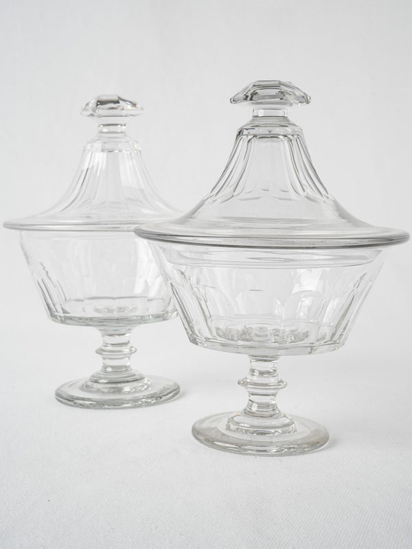 Antique French crystal candy jars