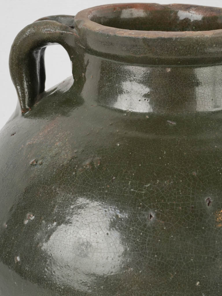 Patinated 19th Century Olive Preserving Crock