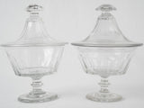 Vintage French footed crystal containers