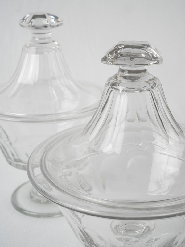 Nineteenth century, French, charming crystal jars