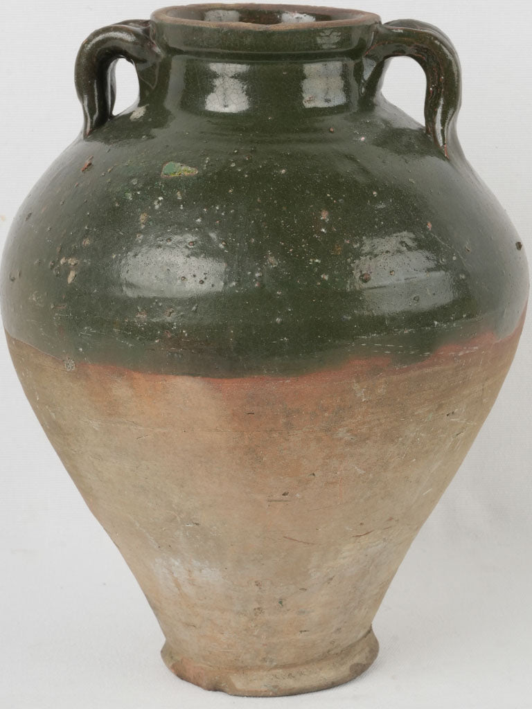 Antique Large Dark Green Preserving Pot