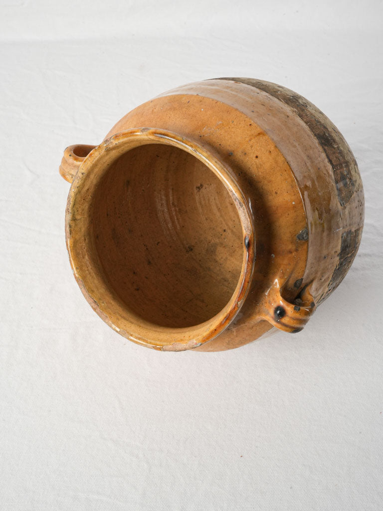 Decorative ochre confit jar