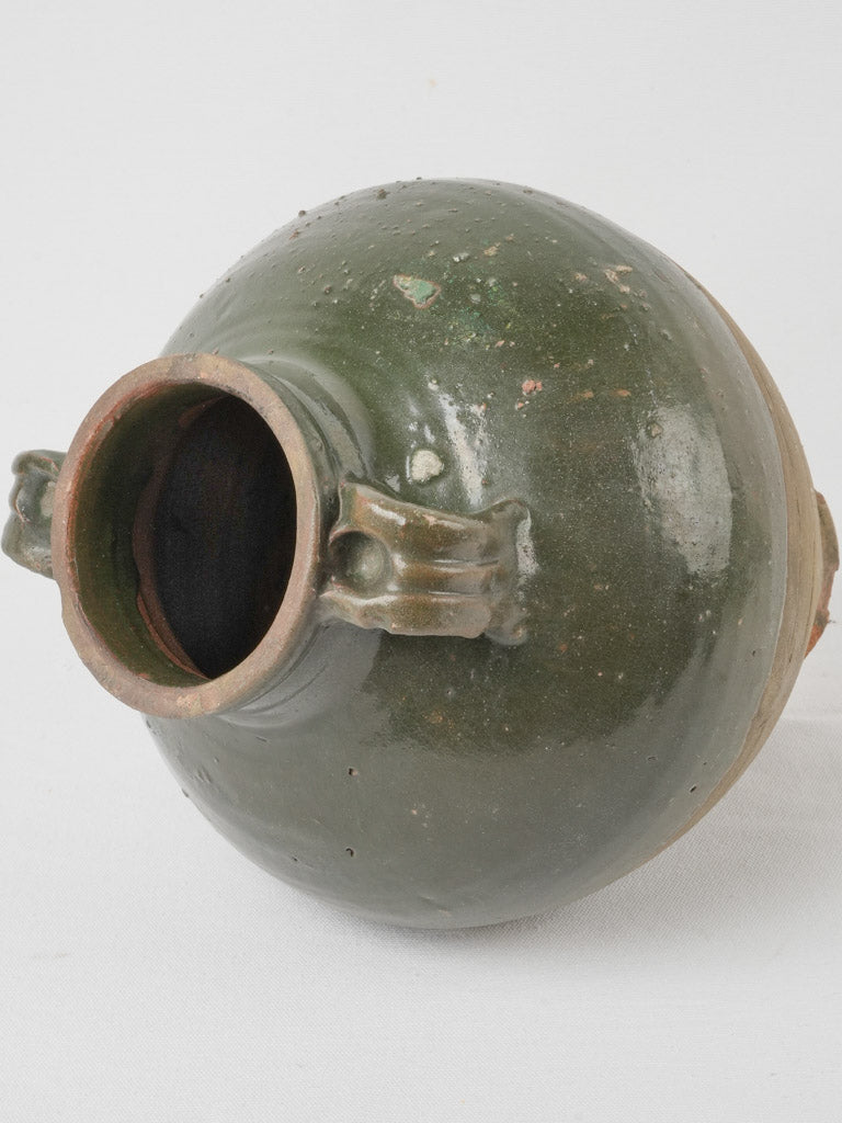Coastal Green Glazed Olive Preserving Crock