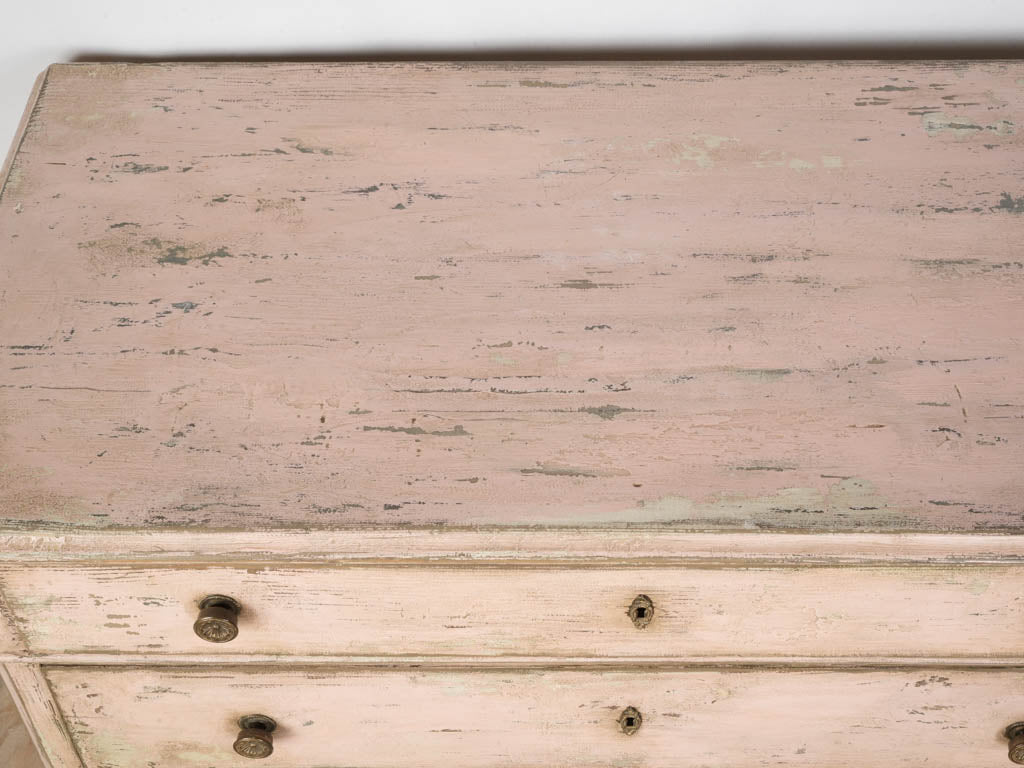 Inviting patina-styled dresser.