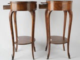 Ornate inlaid French marquetry accent tables