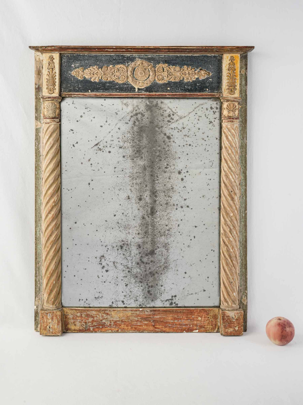 Early 19th-Century French Neoclassical Trumeau Mirror with Atmospheric Patina - 31" x 24½"
