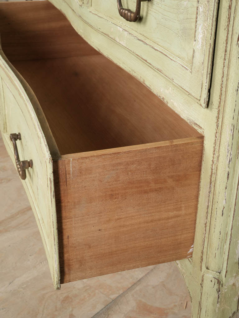 Gently curved oak vanity