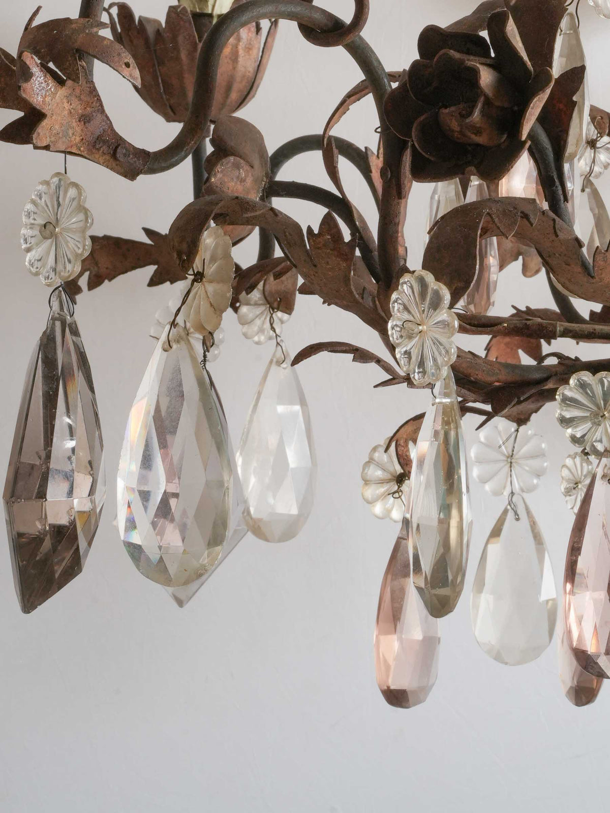 Timeworn gilt surface candle chandelier