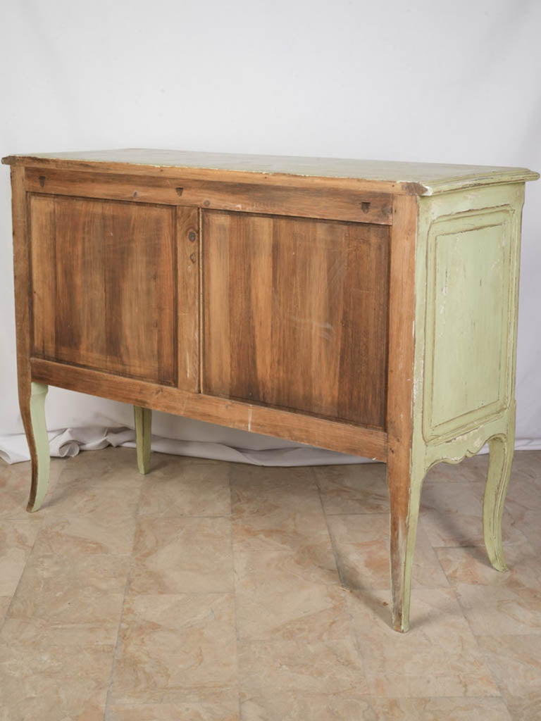 Scalloped apron oak console