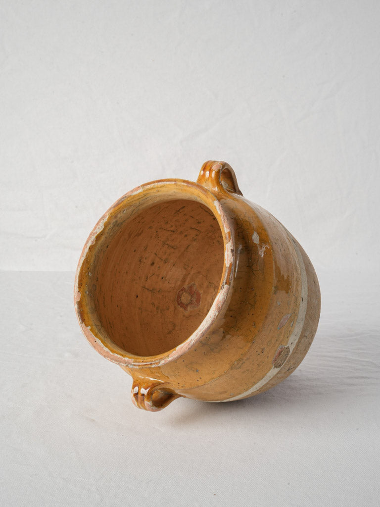 Antique French Yellow-Glazed Terracotta Confit Pot - 10¼"