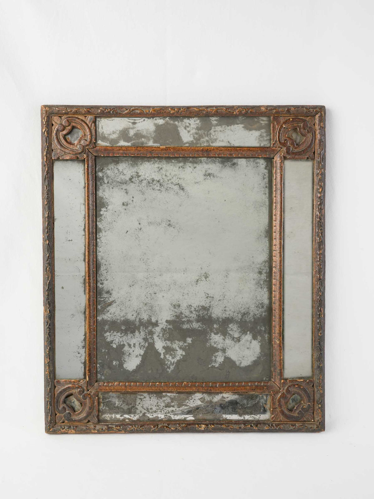 18th-Century French Giltwood Parclose Mirror w/ Foxed Glass - 22¾" x 20"