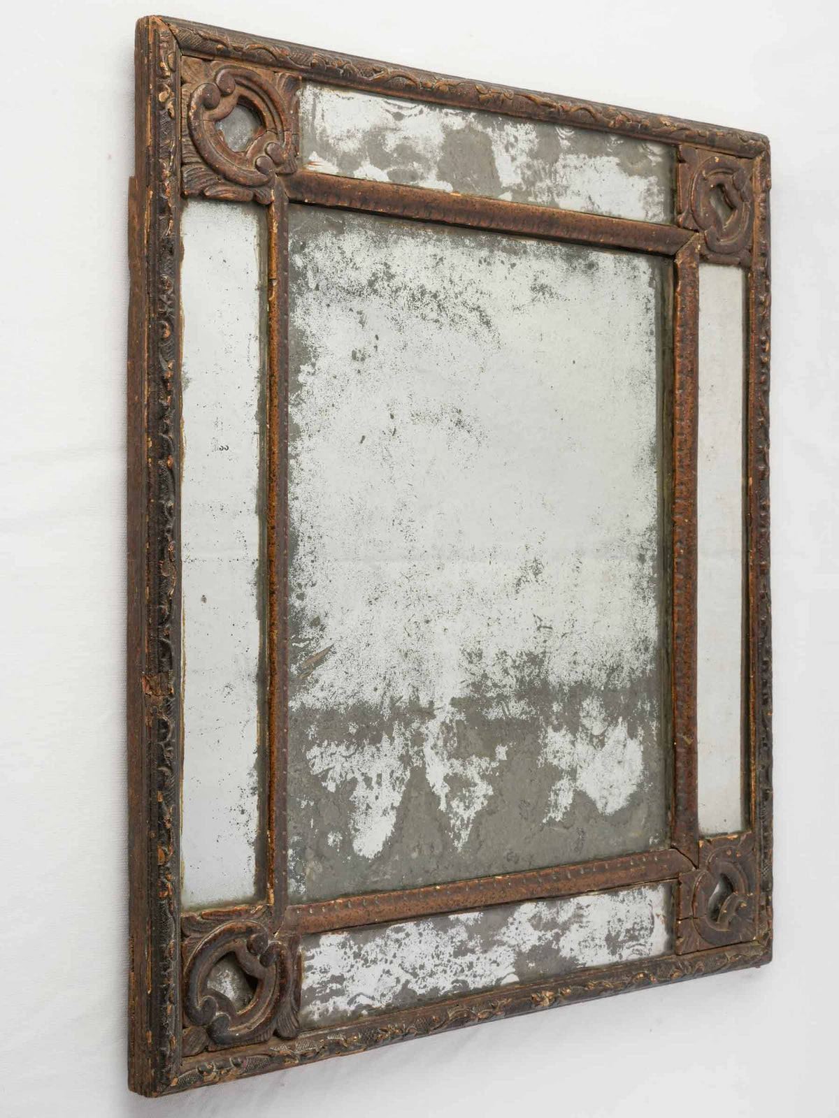 18th-Century French Giltwood Parclose Mirror w/ Foxed Glass - 22¾" x 20"