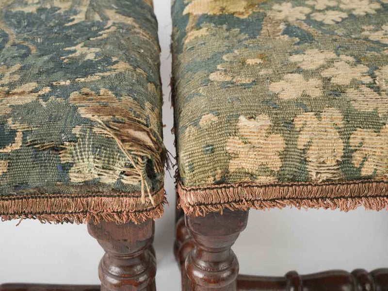 17th-century small-point tapestry footstools