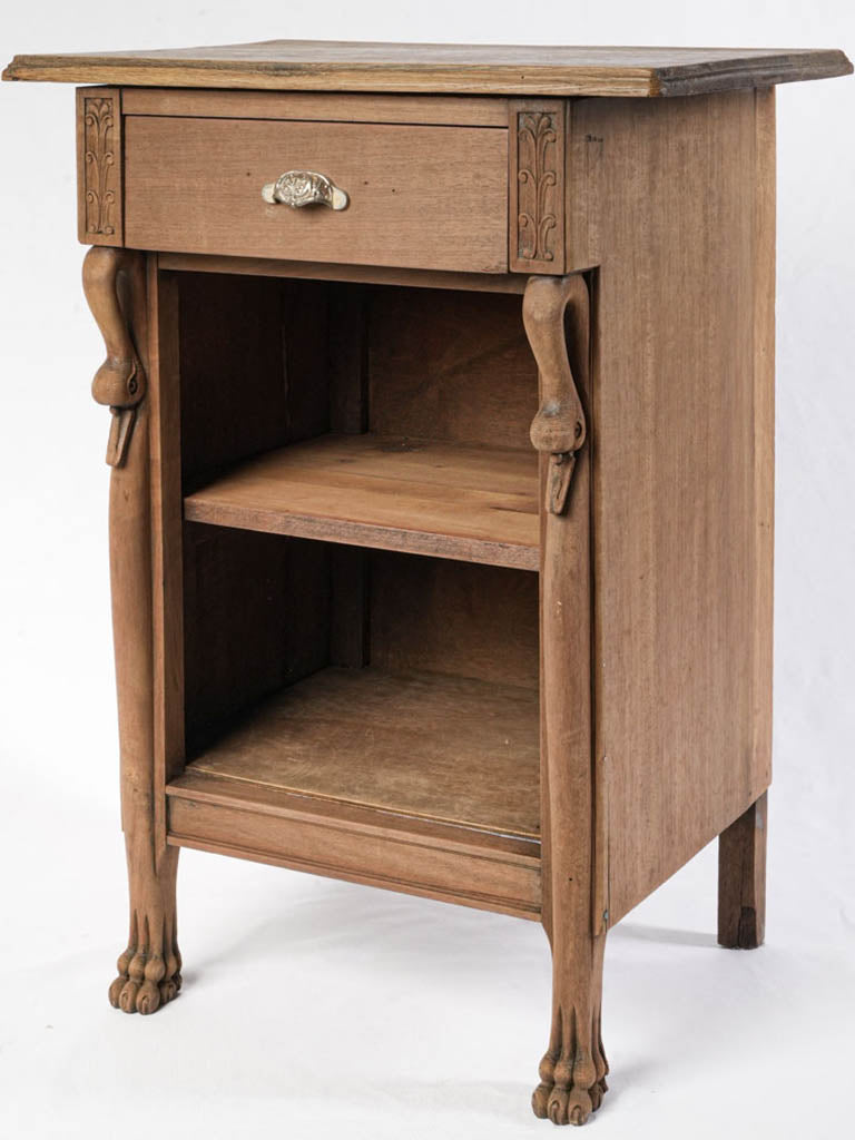 Antique walnut eclectic bedside table