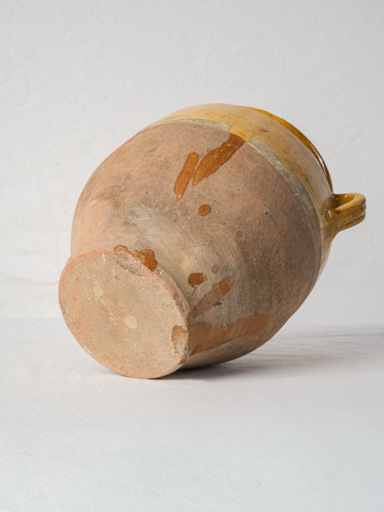 French Yellow-Glazed Confit Pot w/ Craquelure and Glaze Runs, Late 19th Century -11¾"