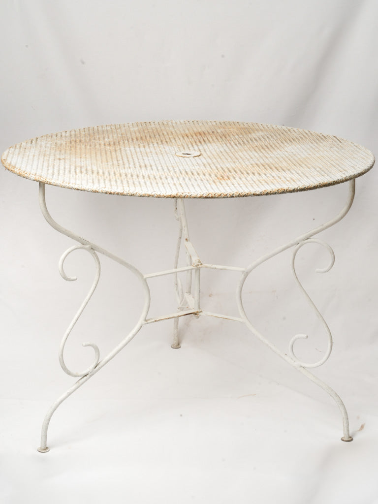 Weathered metal folding table