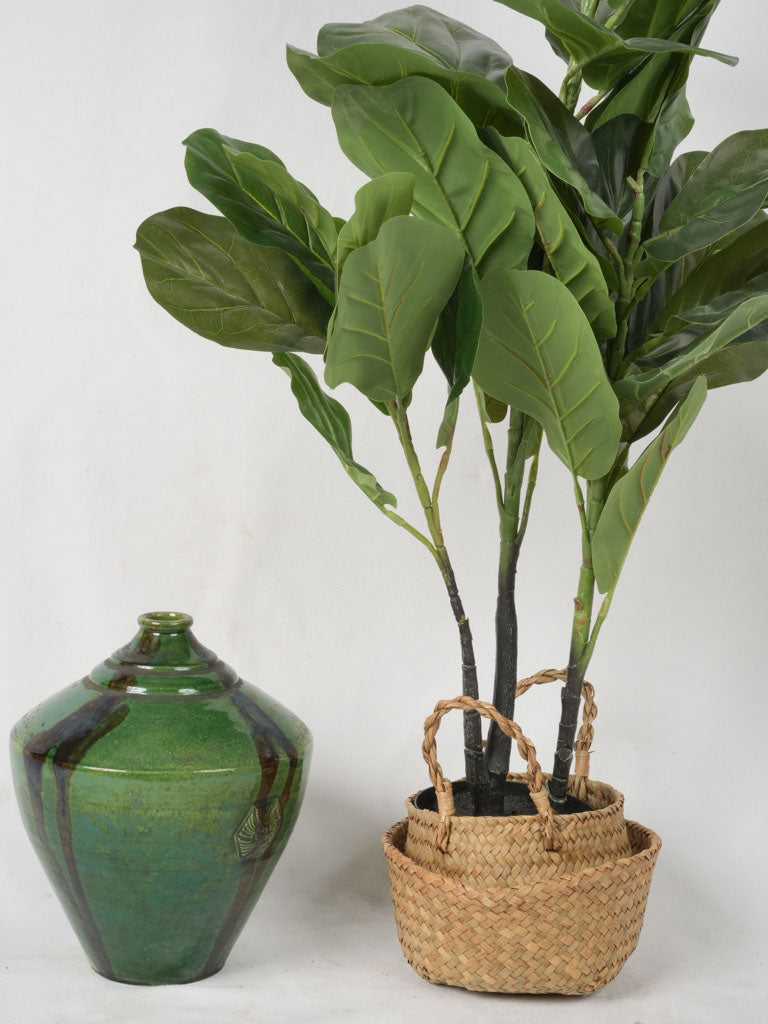Distinctive brown-dripped French collectible vase