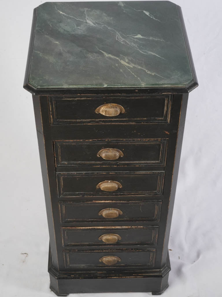 Faux-marble top French cabinet