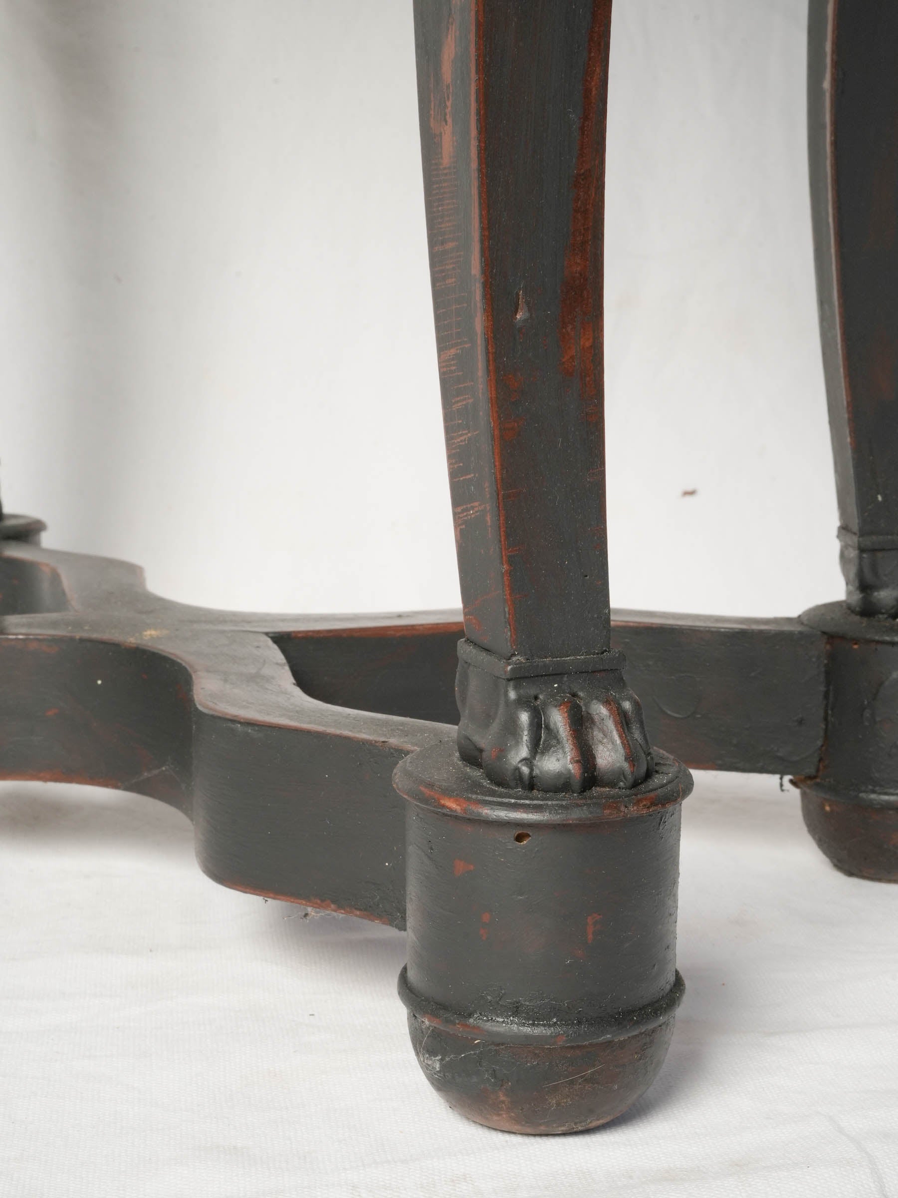 Antique French Mahogany Travailleuse with Painted Maritime Decoration, c. 1860 - 29¼"