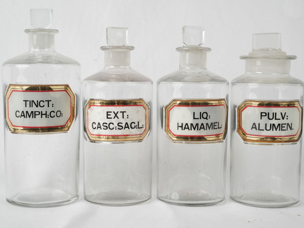 Charming red and black apothecary containers