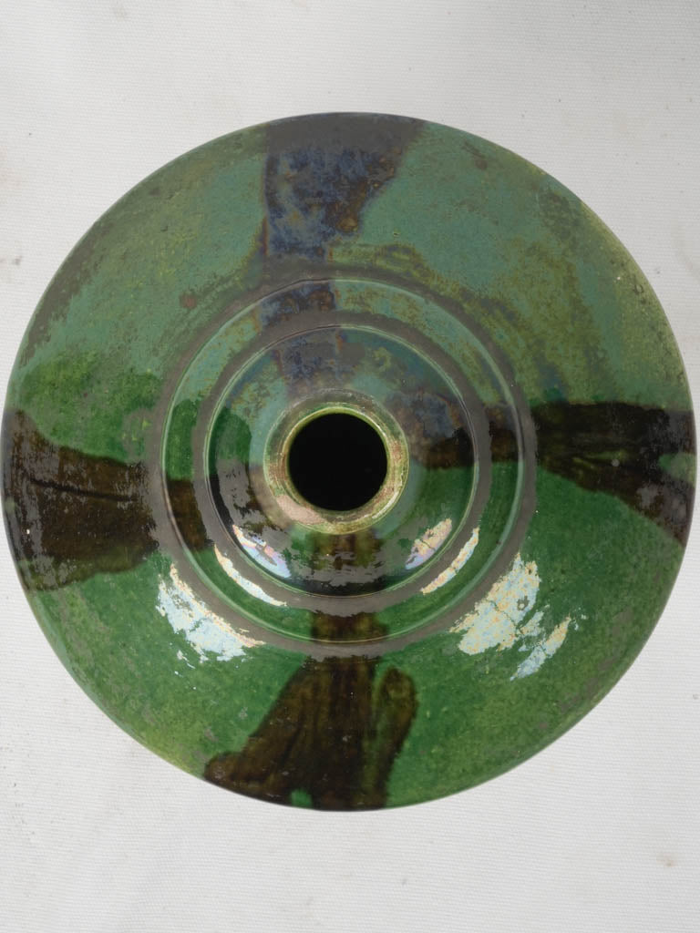Collectible French green ceramic artistry